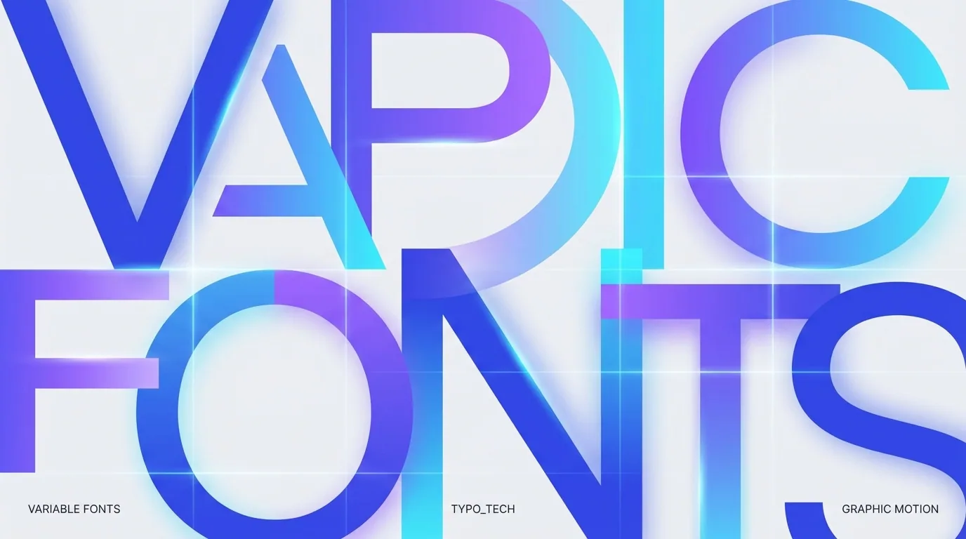 Oversized expressive variable typography filling a layout with weight and width variations as the hero element