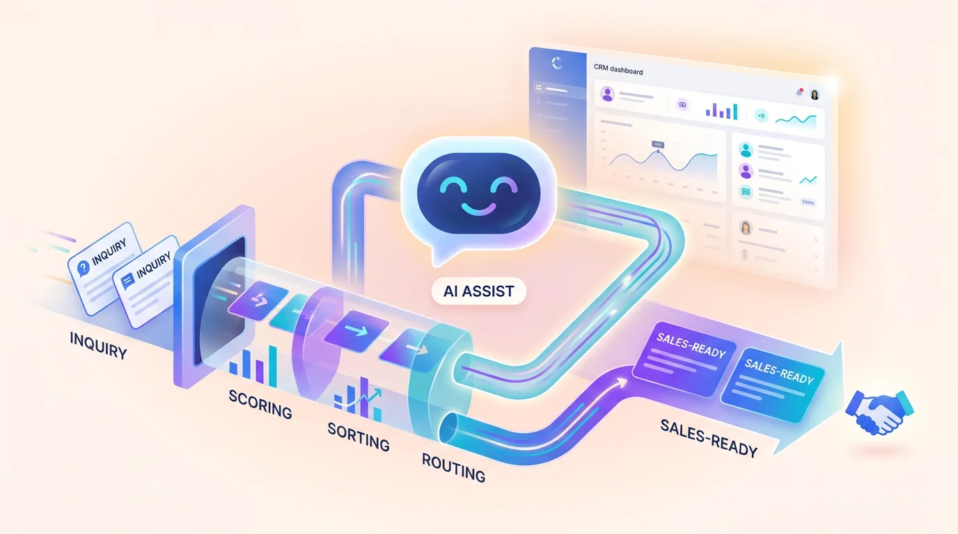 A friendly AI lead qualification bot scoring incoming inquiries and routing the best ones to a sales team in 2026